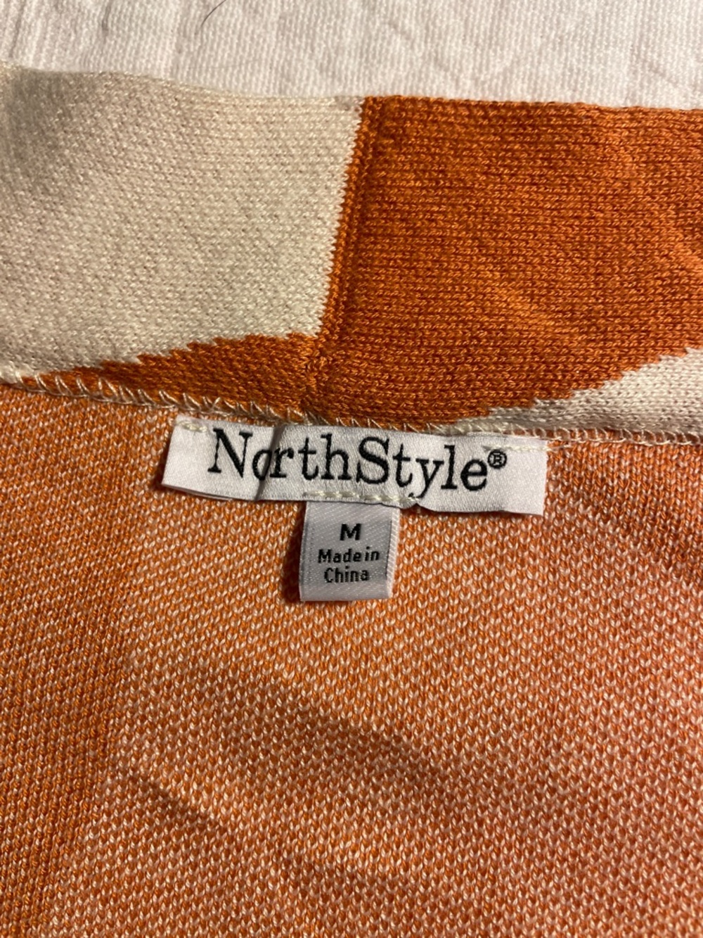 NorthStyle Orange Multi Open-Front Abstract Stripe Cardigan - Picture 6 of 11